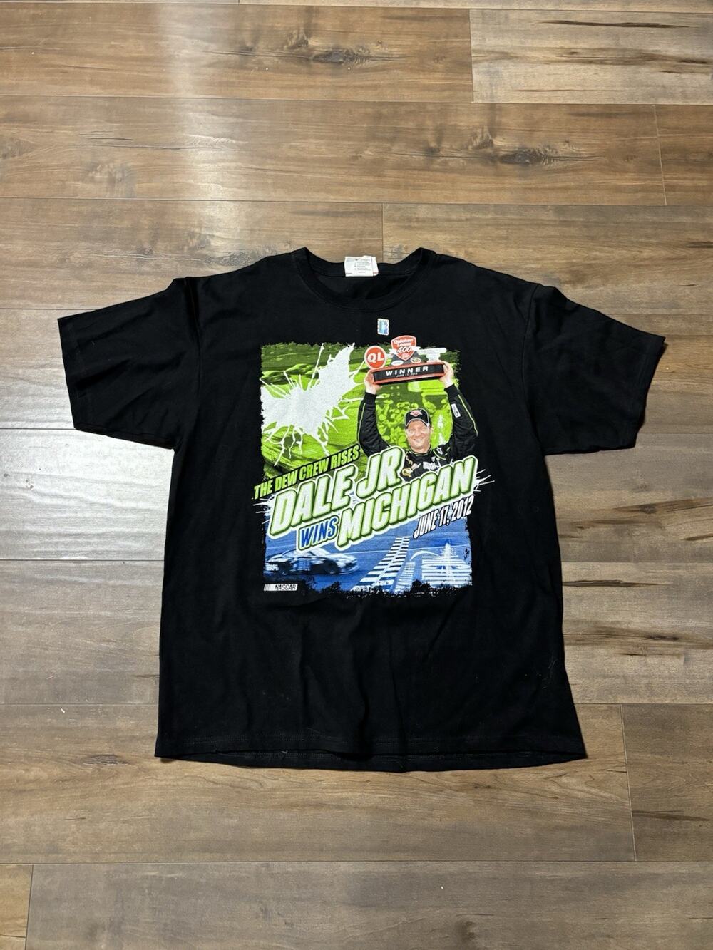 Nascar Chase Dale JR Wins Michigan Men's XL Gotham Takes Michigan Black Shirt